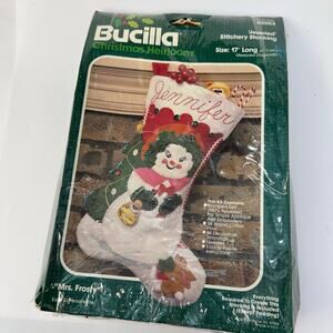 Bucilla Felt Applique Stocking Kit Mrs Frosty 20536 17" VTG Unopened